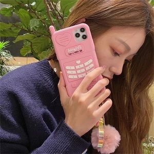 Cute Pink Barbie Girl Pink Phone Anti Drop ( iPhone 13 Pro Max)